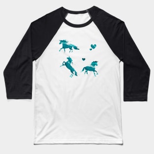 Nokk Frozen Water Horse Spirit Unicorn Sea Ocean Pattern Baseball T-Shirt